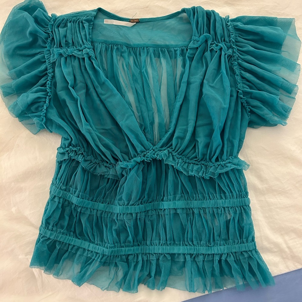 Green free people shirt